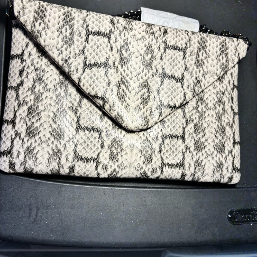 A New Day Snake Print Clutch